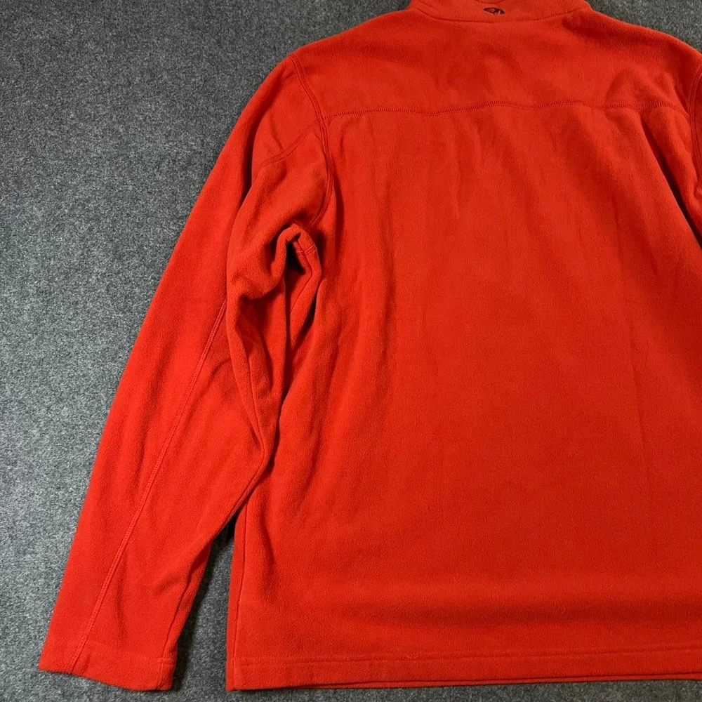 Mountain Hardwear Mens XL Red 1/4 Zip Fleece Pullover Mock Neck Hiking Sweater